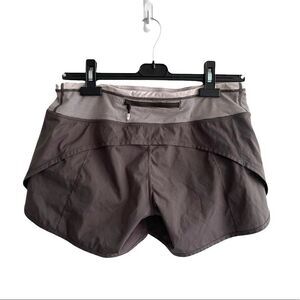 LULULEMON RARE Speed Running Athletic Shorts With Inner Liner Gray White 6